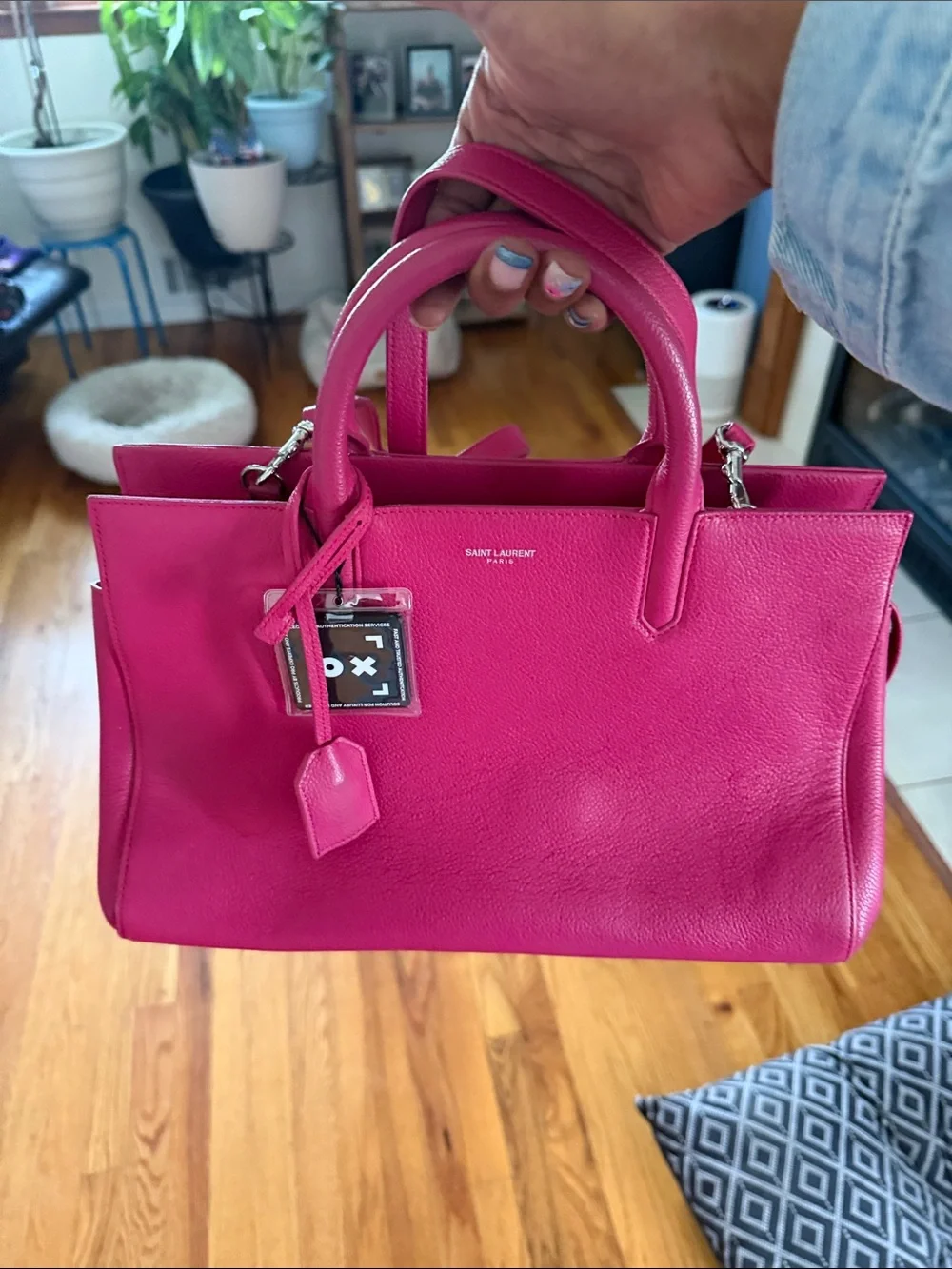 Saint Laurent Fuchsia Leather Top-Handle Satchel